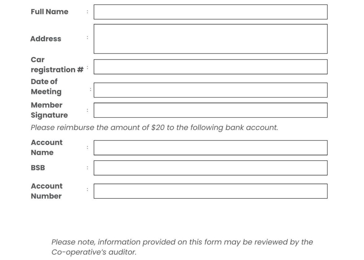 Member Travel Reimbursement Form