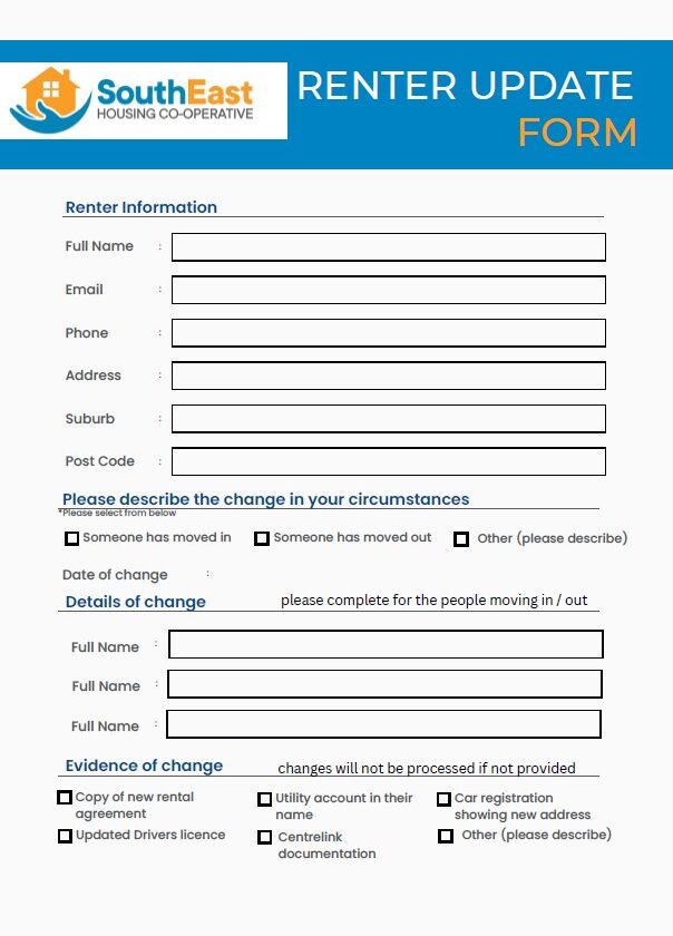 Renter Update Form
